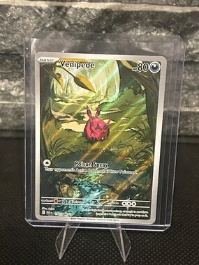 Pokemon Venipede 132/086 Illustration Rare Holo from Black Bolt Set M/NM